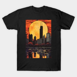 Chicago, Skyline, Poster T-Shirt